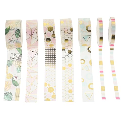 FONDOTIN 7 Rollen DIY Washi Tape Dekoratives Vielseitiges Klebeband aus Washi Papier für Scrapbooking Geschenkverpackung Tagebuchgestaltung Originelles Basteln von FONDOTIN