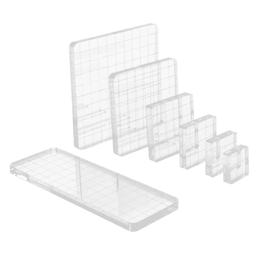FONDOTIN 7 Stück Acryl Stempelblock Transparent mit Rasterlinien Langlebig für DIY Bastelstempel Scrapbooking Kartengestaltung Genaues Stempeln FONDOTIN 7 Stück Acryl Stempelblock Transparent mit Rasterlinien Langlebig für DIY Bastelstempel Scrapbooking Kartengestaltung Genaues Stempeln von FONDOTIN
