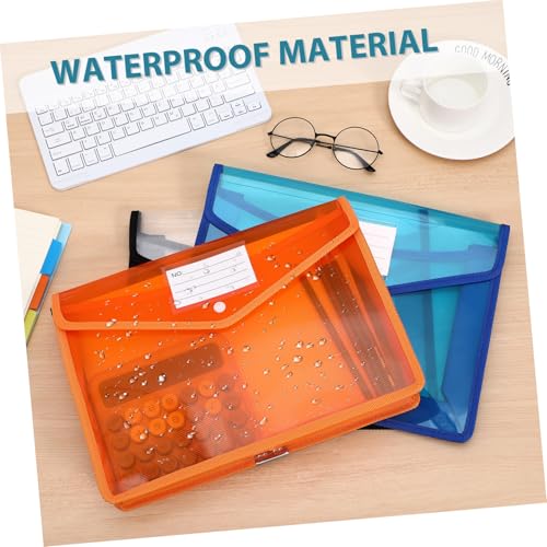 FONDOTIN 7 Stück Plastiktüte Knopfschnalle Transparenter Dateiordner Transparente Taste Aktentasche Mit Knopf Transparente Schreibwarentasche Dokumentenumschläge Aus Kunststoff Pp von FONDOTIN