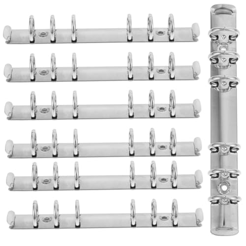 FONDOTIN 7 Stück Teiliges Ring Binder Mechanismus für DIY Ringbuch Stabile Metall Clips Leicht Flexibel Erweiterbar für Lose Organizer und Planer Zubehör von FONDOTIN