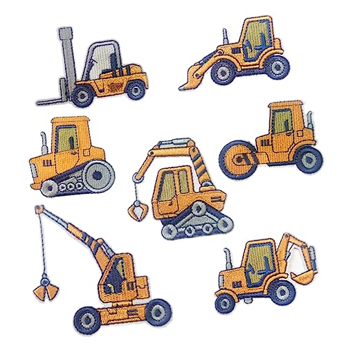 FONDOTIN 7Stücke Teiliges Cartoon Kleidung Patch Patch für Baufahrzeuge Dekorativer Aufnäher zum Aufbügeln oder Aufnähen für Jeans Shirts und DIY Handwerksprojekte von FONDOTIN