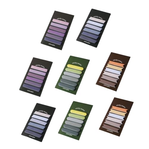 FONDOTIN 8 Sätze Farbverlauf Memo Notes Selbstklebend Tearable Notizblöcke Praktische Message Pads Farbsortimente Braun Blau Grün Teiliges Büro Zubehör für Notizen und Organisation von FONDOTIN