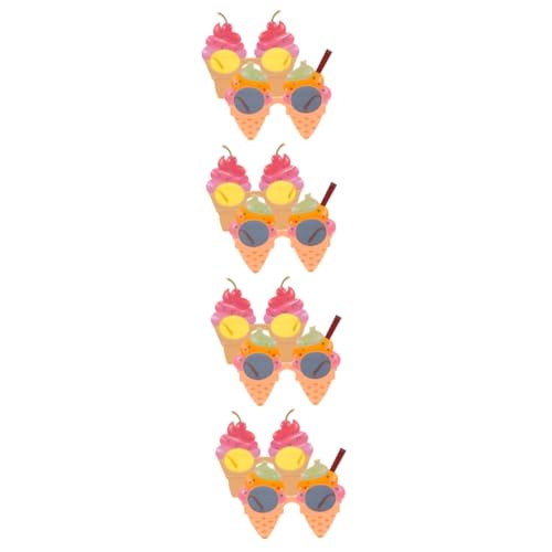 FONDOTIN 8 Stck. Eiscreme Themen Sonnenbrille Tragbare Partybrille für Hawaii Feiern Foto Requisite für Strandpartys und Geburtstagsfeiern von FONDOTIN