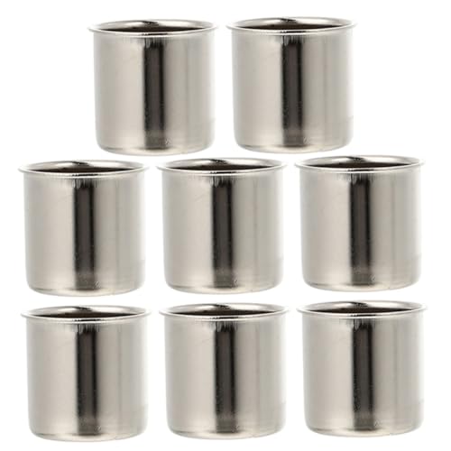 FONDOTIN 8 Stück Teiliges Metall Kerzenbecher Metallkerzenhalter Wiederverwendbar für DIY Kerzenherstellung Nickelfarben für Teelichter und Stabkerzen Dekoration Wohnzimmer Schlafzimmer von FONDOTIN