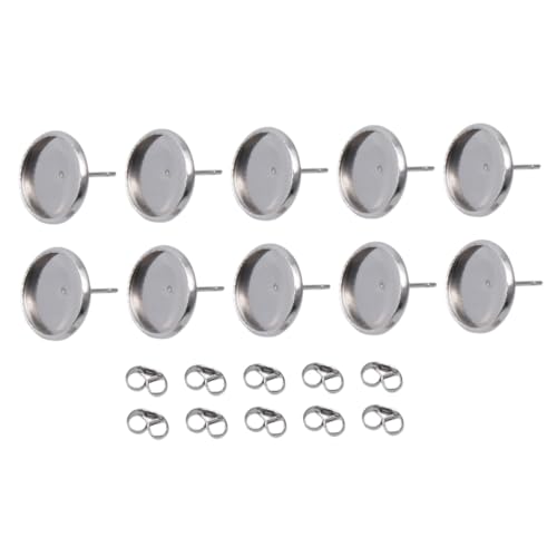 FONDOTIN 80 Stück Teiliges Edelstahl Ohrstecker mit Runden Fassungen DIY Schmuckherstellung Ohrstecker Rohlinge und Ohrmuttern Langlebige Ohrring Bases für Cabochons und Anhänger von FONDOTIN