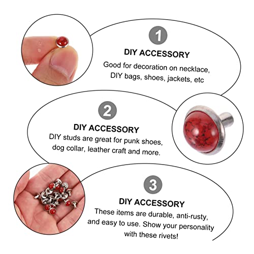 FONDOTIN 80 Stück Teiliges Türkisfarbene Nieten Faux Rivets für Schmuck Kleidung Gürtel Taschen DIY Ziernieten Zubehör für Leder Basteln von FONDOTIN
