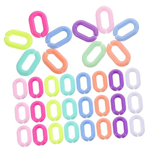 FONDOTIN 800 Stück Acryl Verbindungsringe Abnehmbare Kettenverschlüsse für Schmuckherstellung DIY Schlüsselanhänger und Taschenketten Bunte Acrylkette von FONDOTIN