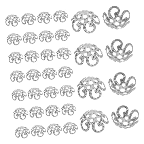 FONDOTIN 800 Stück Vintage Blume Perlenkappen Metall Schmuckzubehör mit Hohlem Schneeflocken-design für DIY Armband Ohrring Halskette Basteln Einfache Montage Vielseitig Einsetzbar von FONDOTIN