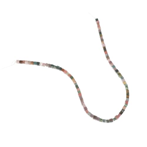 FONDOTIN 85 Stück Natürliche würfelförmige Edelstein Lose Perlen Würfel Spacer Steine für DIY Schmuckherstellung Armbänder Halsketten Ohrringe Basteln Indischer Achat von FONDOTIN