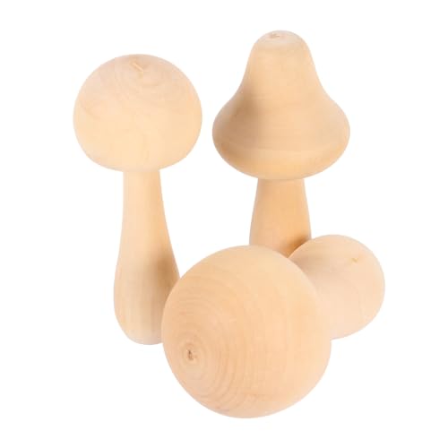 FONDOTIN 9 Stück Teiliges Unbemalten Holz Pilzen für DIY und Bastelspielzeug Hochwertigem Naturholz Fördert Kreativität und Geschicklichkeit von FONDOTIN