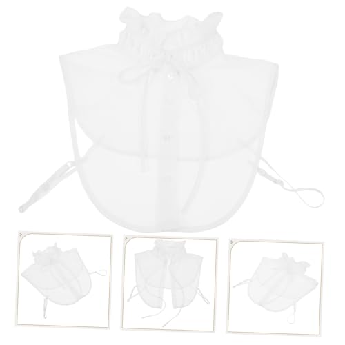 FONDOTIN Abnehmbarer Damen Fake Kragen Blusenkragen mit Rüschensaum Vielseitiger Falscher Blusenkragen für Natürlichen Look und Modische Akzente Einfache Handhabung für Elegante Outfits von FONDOTIN