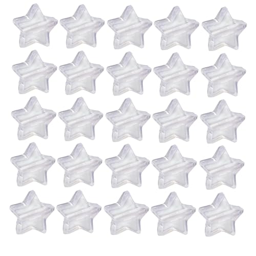 FONDOTIN Acryl Perlen Transparent Ab Beschichtung Fünf Zackiger Stern Lose Perlen Kreativ Schmuck Basteln DIY Armband Ketten Zubehör von FONDOTIN
