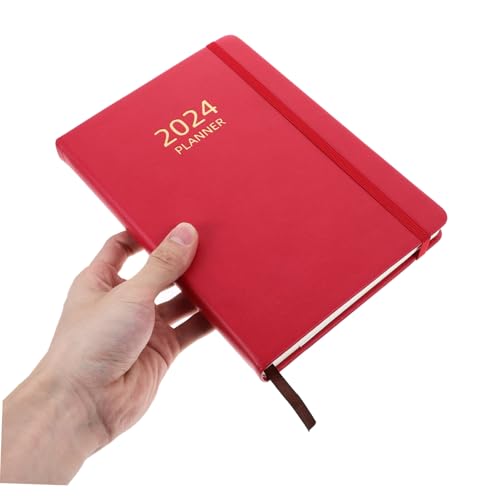 FONDOTIN Agenda Notizbuch Rotes Planer Notizheft mit Elastischem Verschluss Kompaktes und Leichtes Tages und Wochenplaner für Büro Reise und Persönliche Organisation von FONDOTIN