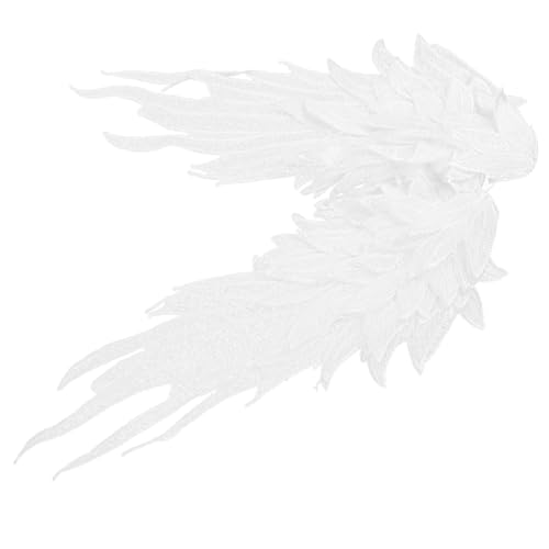 FONDOTIN Bestickte Engelsflügel Aufnäher aus Spitzen Applikationen zum Aufnähen Stilvolle DIY Kleidung Verzierung und Reparatur Langlebige Hautfreundliche Flügel Ornamente von FONDOTIN