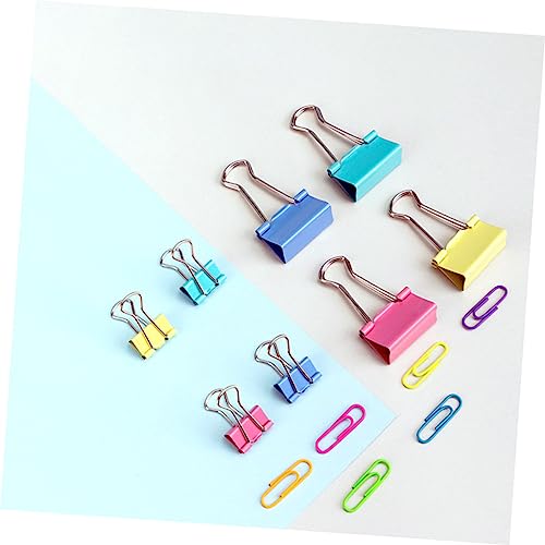 FONDOTIN Binder Clips Teilig Vielseitige Büroklammern Praktische Aktenklammern für Schüler und Büro zum Organisieren von Dokumenten Notizen Fotos Farblich Sortiert Zufällige Farbe von FONDOTIN