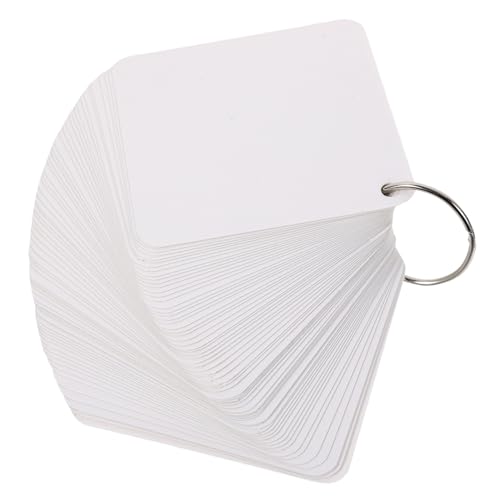 FONDOTIN Blanko Karteikarten mit Metallringen Vorgelochte Weiße Index Cards Leicht Tragbar Vielseitig Einsetzbar für Schule Büro DIY notizen und Lernkarten von FONDOTIN