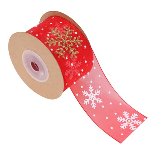 FONDOTIN Breites Weihnachts Geschenkband mit Glitzerschneeflocken Lang Rotes Dekoband für Geschenkverpackung Partydeko Haarschleifen Basteln und Weihnachtsbaumgestaltung FONDOTIN Breites Weihnachts Geschenkband mit Glitzerschneeflocken Lang Rotes Dekoband für Geschenkverpackung Partydeko Haarschleifen Basteln und Weihnachtsbaumgestaltung von FONDOTIN