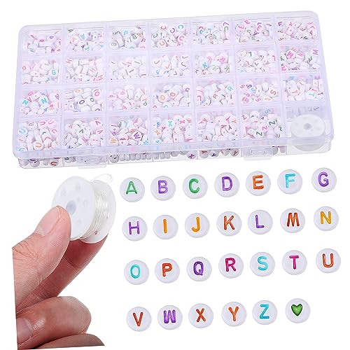 FONDOTIN Buchstabenperlen mit Bunten Perlen für Schmuckherstellung Elastischer Schnur für Freundschaftsarmbänder und DIY Projekte FONDOTIN Buchstabenperlen mit Bunten Perlen für Schmuckherstellung Elastischer Schnur für Freundschaftsarmbänder und DIY Projekte von FONDOTIN