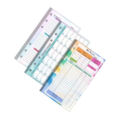 FONDOTIN Budget Planner Nachfüllset mit Teiligem Ringbuch Monats und Wochenplaner Sowie Ausgaben Tracker Undatiert Praktisch für Arbeit Studium Reise Stilvolles Farbverlaufsdesign von FONDOTIN