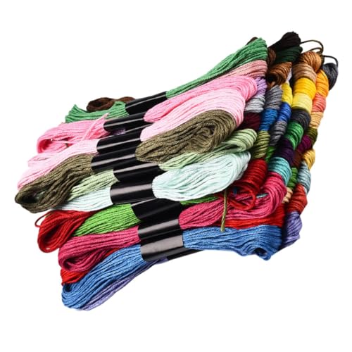 FONDOTIN Bundles Baumwoll Stickgarn für Kreuzstich und DIY Projekte Bunte Stickerei Threads für Anfänger und Bastelarbeiten Strängig pro Farbe von FONDOTIN