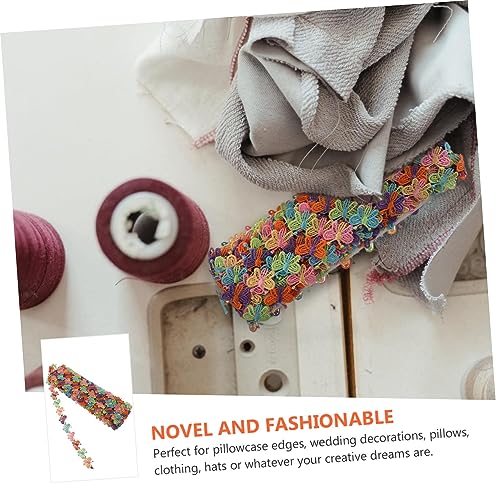 FONDOTIN Bunte Bestickte Spitzenbordüre für Kinderkleidung Polyester Seidenspitze DIY Nähzubehör Langlebiges Elegantes Stoffband für Kleider Hüte Dekoration und Handwerk von FONDOTIN