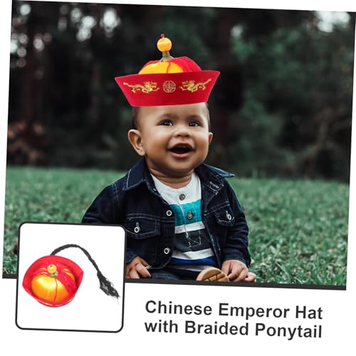 FONDOTIN Chinesischer Kaiserhut mit Zöpfen Leichter Orient herrenhut für Cosplay Bühnenauftritte Traditionelle Qing kopfbedeckung Einstellbare Dekoratives Kostümaccessoire FONDOTIN Chinesischer Kaiserhut mit Zöpfen Leichter Orient herrenhut für Cosplay Bühnenauftritte Traditionelle Qing kopfbedeckung Einstellbare Dekoratives Kostümaccessoire von FONDOTIN