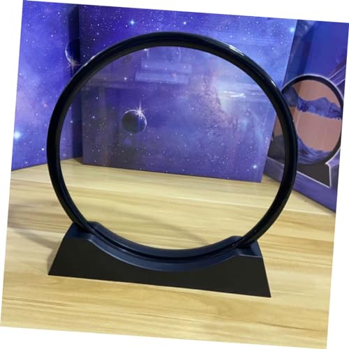 FONDOTIN DIY Beweglicher Sand Art Bilderrahmen mit schwarzem Kunststoffsockel und Lederband rund für dekorative fließende Sandgemälde für Wohnzimmer Desktop Deko FONDOTIN DIY Beweglicher Sand Art Bilderrahmen mit schwarzem Kunststoffsockel und Lederband rund für dekorative fließende Sandgemälde für Wohnzimmer Desktop Deko von FONDOTIN