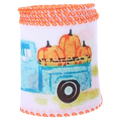 FONDOTIN DIY Schleifenband Thanksgiving-Bastelband Band für Danksagung Banddekoration Verpackung Herbsternteband Satin Geschenkbänder Thanksgiving-Herbstbänder Leinenimitat (Polyester) von FONDOTIN