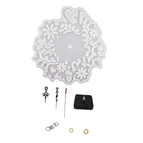 FONDOTIN DIY Silikon Uhrform mit Blumenmotiv Große Epoxidharz Gießform für Kreative Uhrgestaltung Inklusive Geräuschlosem Uhrwerk für Individuelle Geschenkideen und Bastelprojekte FONDOTIN DIY Silikon Uhrform mit Blumenmotiv Große Epoxidharz Gießform für Kreative Uhrgestaltung Inklusive Geräuschlosem Uhrwerk für Individuelle Geschenkideen und Bastelprojekte von FONDOTIN