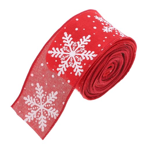 FONDOTIN Dekoratives Schneeflocken Geschenkband Yards Weiß für Weihnachten Hochzeiten und DIY Dekoration Vielseitig Einsetzbar Hochwertigem Leinenimitat für Geschenkpäckchen und von FONDOTIN