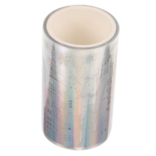 FONDOTIN Dekoratives Scrapbooking Klebeband mit Holografischem Muster Pet klebeband für DIY Basteln Geschenkverpackung Tagebuch Planer Journal Zubehör Abreißbar Starke Haftung Vielseitig von FONDOTIN