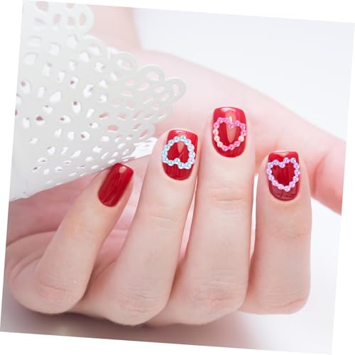 FONDOTIN Delikate Nagelkunst Perlen Nail Art Dekorationsset mit Farbverlauf Herzform Leichte DIY Nagelschmuck für Modische Fingernägel Einfach Anzuwenden Maniküre Zubehör von FONDOTIN
