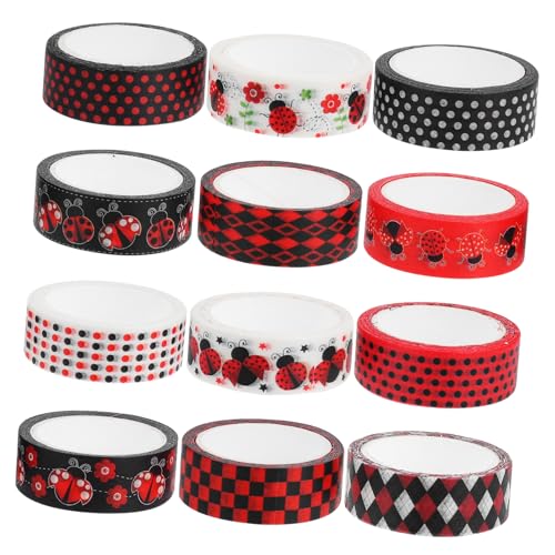 FONDOTIN Diy Washi Tape Set mit Bunten Marienkäfer Mustern Dekoratives Klebeband für Scrapbooking Journaling und Bastelprojekte für Feste von FONDOTIN