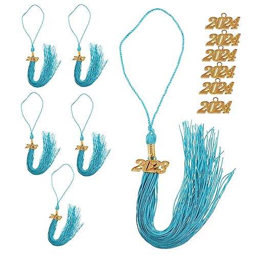 FONDOTIN Doktorhut Graduation Tassel Teilig Abschlusskappen Quasten Pfauenblau und Gold Leichte Dekorative Anhänger für Abi Bachelor Master Abschlussfeier von FONDOTIN
