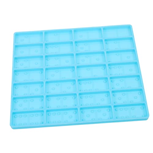 FONDOTIN Domino Silikonform für Epoxidharz DIY Gießform für Kreative Bastelprojekte Flexible Langlebige Silikonform für Domino Spiele und Kunsthandwerk Blau von FONDOTIN
