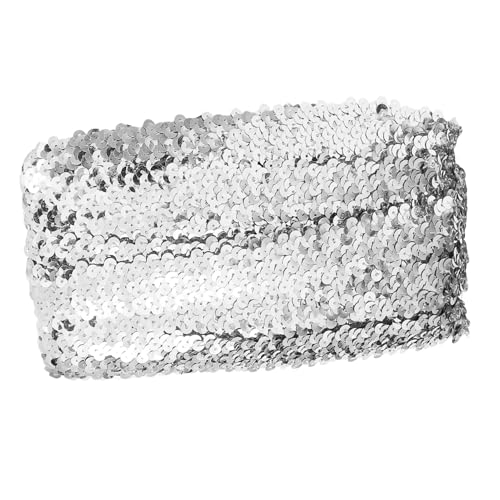FONDOTIN Elastisches Paillettenband Silber Dehnbare Schmuckborte für Kleidung Vorhänge DIY Kostümverzierung Zierborte Vielseitiges Nähzubehör FONDOTIN Elastisches Paillettenband Silber Dehnbare Schmuckborte für Kleidung Vorhänge DIY Kostümverzierung Zierborte Vielseitiges Nähzubehör von FONDOTIN