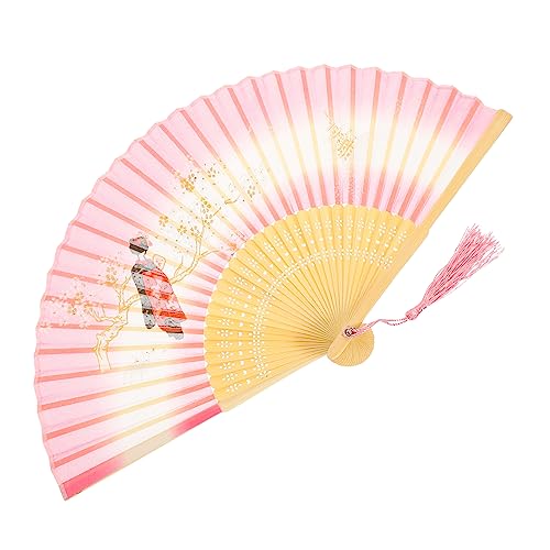 FONDOTIN Eleganter Faltfächer aus Seide mit Quaste Retro Handfächer für Tanz Fotografie und Dekoration Antikes Design für Hochzeiten Partys und Besondere Anlässe von FONDOTIN