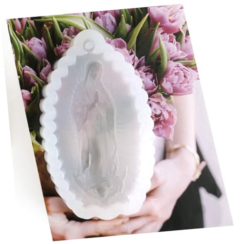 FONDOTIN Flexibler Engel Schlüsselanhänger Silikonform Mary Motiv Langlebig und Leicht Entformbar DIY Epoxidharz Gießform für Schmuck Anhänger Basteln und Dekoration von FONDOTIN