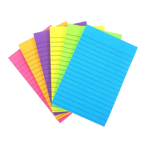 FONDOTIN Fluoreszierende Haftnotizen Praktische Selbstklebende Memo Pads in Farben Portable Notizblöcke für Büro Schule und Alltag Vielseitige Office Notizaccessoires von FONDOTIN