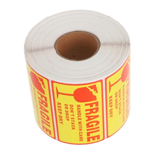FONDOTIN Fragile Warning Aufkleber Selbstklebend Rot Gelb Stark Haftend Beschichtetes Papier Handle With Care Versandetiketten für Zerbrechliche Pakete und Verpackungen FONDOTIN Fragile Warning Aufkleber Selbstklebend Rot Gelb Stark Haftend Beschichtetes Papier Handle With Care Versandetiketten für Zerbrechliche Pakete und Verpackungen von FONDOTIN