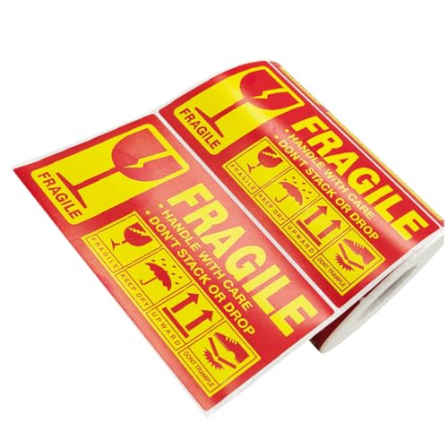 FONDOTIN Fragile Warning Sticker Selbstklebend Stark Haftend Für Umzug Versand Verpackung Handle With Care Label Für Kartons Kisten Gepäck FONDOTIN Fragile Warning Sticker Selbstklebend Stark Haftend Für Umzug Versand Verpackung Handle With Care Label Für Kartons Kisten Gepäck von FONDOTIN