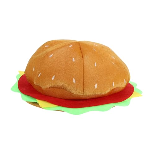 FONDOTIN Gelbe Burger Baskenmütze Partyhut Kreative Fast Food Kopfbedeckung Kostüm Zubehör für Karneval und Mottoparty Damen und Herren von FONDOTIN