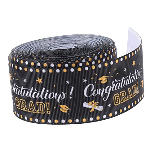 FONDOTIN Geschenkband für Abschlussfeier Breites Langlebiges und Geschenkband mit Abschlussmotiv für DIY Dekorationen und Partybedarf Lange Rolle von FONDOTIN