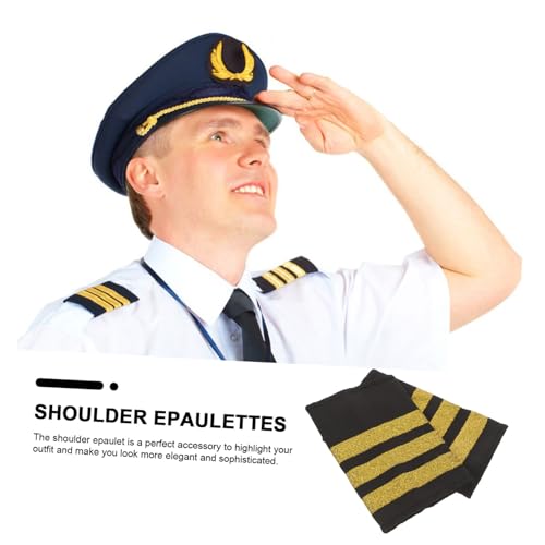 FONDOTIN Goldene Pilot Epauletten mit Streifen Professionelle Uniform Schulterklappen für Piloten Kapitäne und Flugschüler Vintage Schulterapplikation Komfortables Webband Vielseitiges FONDOTIN Goldene Pilot Epauletten mit Streifen Professionelle Uniform Schulterklappen für Piloten Kapitäne und Flugschüler Vintage Schulterapplikation Komfortables Webband Vielseitiges von FONDOTIN