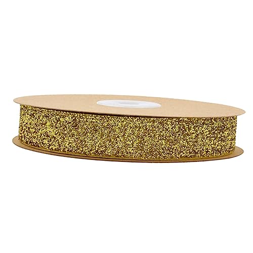 FONDOTIN Goldfarbenes Breites Beflocktes Geschenkband Dekoratives Samtband für Geschenkverpackung DIY Bastelzubehör Vielseitiges Stoffband für Party und Kleidung FONDOTIN Goldfarbenes Breites Beflocktes Geschenkband Dekoratives Samtband für Geschenkverpackung DIY Bastelzubehör Vielseitiges Stoffband für Party und Kleidung von FONDOTIN