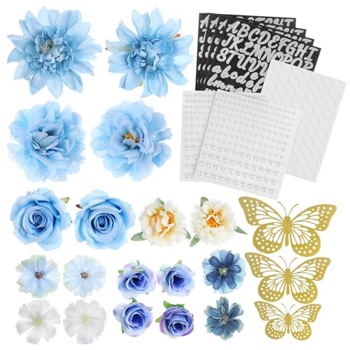 FONDOTIN Graduation Cap Decorations Set PVC DIY Zubehör mit Blumen Schmetterlingen und Strass für Abschlussfeier und Party von FONDOTIN