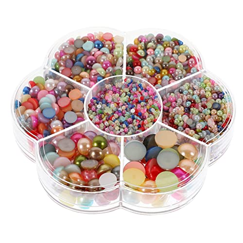 FONDOTIN Halbe Perlen für DIY Flatback Perlen Bunten Farben für Kleidung Kopfschmuck Nail Art und Bastelprojekte von FONDOTIN
