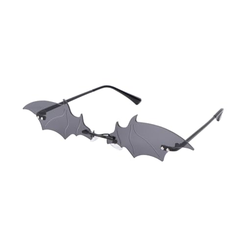 FONDOTIN Halloween Fledermaus Sonnenbrille Party Dekoration Kostümprop Cosplay Accessoire Erwachsene Fasching Karneval Brille mit Schwarzem Rahmen und Grauen Gläsern von FONDOTIN