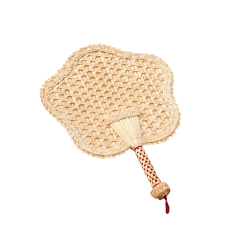 FONDOTIN Handgefertigter Gestrickter Fünfzackiger Rohrkolben Fächer Leichter Tragbarer Kühlventilator für Sommer Stilvolles Design Natürliches Bambusduft Accessoire für Party und Strand FONDOTIN Handgefertigter Gestrickter Fünfzackiger Rohrkolben Fächer Leichter Tragbarer Kühlventilator für Sommer Stilvolles Design Natürliches Bambusduft Accessoire für Party und Strand von FONDOTIN