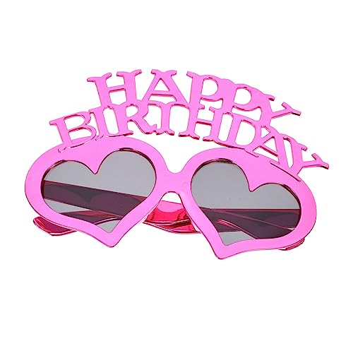 FONDOTIN Happy Birthday Herzbrille Kreative Party Eyeglasses für Unvergessliche Fotorequisiten für Erwachsene Leicht und Komfortabel ein Must Have für Geburtstagsfeiern von FONDOTIN